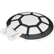 Dish 6 × 6 Inverted - No Studs with Handle with SW 8 Spoke Radial Cockpit Print Trans-Brown