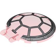 Dish 6 × 6 Inverted - No Studs with Handle with TIE fighter Cockpit print Trans-Red