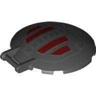 Dish 6 × 6 Inverted - No Studs with Handle with SW First Order TIE Fighter Hatch Pattern Black