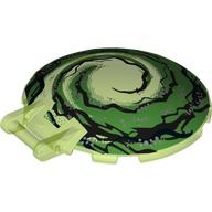 Dish 6 × 6 Inverted - No Studs with Handle with Green Whirlpool print Trans-Bright Green