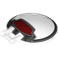 Dish 6 × 6 Inverted - No Studs with Handle Cockpit Print, Dark Red Patch Trans-Clear