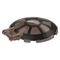 Schüssel 6 × 6 umgekehrt - ohne Noppen mit Griff mit SW 8-Speichen-Radial-Cockpit (bedruckt) in Transparent-Braun