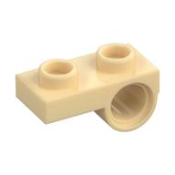 Plate Special 1 × 2 with Pin Hole Underneath Beige