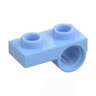 Plate Special 1 × 2 with Pin Hole Underneath Bright Light Blue