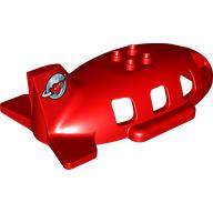 Duplo Airplane Midsize Fuselage Upper with Tail with Airplane Circling Globe Rot