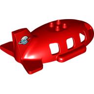 Duplo Airplane Midsize Fuselage Upper with Tail with Airplane Circling Globe Horizontal Print Rot
