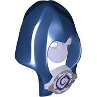 Hood and Mask, Trans Purple, Silver Medallion with Swirl Print Trans-Purple