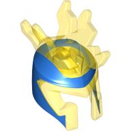 Helmet with 6 Lightning Bolts and Blue Pattern Trans-Yellow