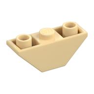Brick Sloped Inverted 45° 3 × 1 Double with 2 Blocked Open Studs Tan