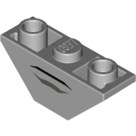 Brick Sloped Inverted 45° 3 × 1 Double with 2 Blocked Open Studs with Black/Dark Bluish Grey Line Light Bluish Gray