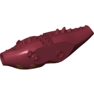 Creature Body Part, Dragon Torso with Spikes and Gold Ventral Scales Print Dunkelrot