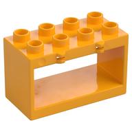 Duplo Container Box 2 × 4 × 2 with Open Sides Bright Light Orange