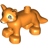 Duplo Animal Fox with Black Line on Ear Print Orange