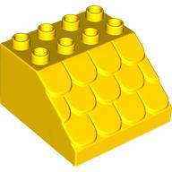 Duplo Brick 4 × 4 × 2 Slope Shingled Yellow