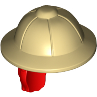 Hair and Hat, Pith Helmet and Red Hair in Ponytail pattern Red