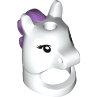 Costume / Mask, Horse with Hole in Top and Mane Medium Lavender, and Black Eyelashes Print (Unicorn Girl) Weiß