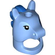 Costume / Mask, Horse with Hole in Top and Mane Blue Print Medium Blue