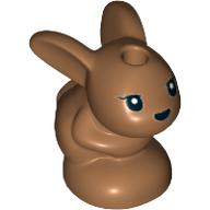 Animal, Rabbit / Bunny, Baby Sitting with Black Eyes and Black Nose Print Medium Nougat