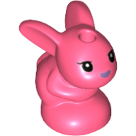 Animal, Rabbit / Bunny, Baby Sitting with Black Eyes and Lavender Nose Print