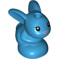 Animal, Rabbit / Bunny, Baby Sitting with Black Eyes and Lavender Nose Print [No Color/Any Color]