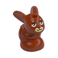 Animal, Rabbit / Bunny, Baby Sitting with Black Eyes, Tan Nose Print Dunkelorange
