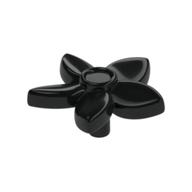 Plant, Flower with 5 Pointed Petals and Pin Black