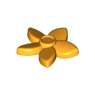 Plant, Flower with 5 Pointed Petals and Pin Bright Light Orange
