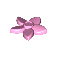 Plant, Flower with 5 Pointed Petals and Pin Bright Pink