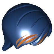 Hair Mid-Length with Side Part and Orange Hair Streaks Print (Sabine Wren) Dunkelblau