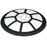 Dish 8 × 8 Inverted [Radar] with Hollow Studs and TIE Fighter Cockpit Print Transparent