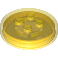 Function Brick Round 4 × 4 × 2/3 with 4 Studs and Trans Orange Bottom Pattern (Generic for Gadgets)