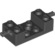 Brick Special 2 × 4 with Wheels Holder, Single Slit with 2 × 2 Recessed and Hole Black