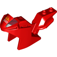 Fairing, Motorcycle, Racing (Sport) Bike with Fire Logo, Headlights, and Dark Red Panels Print Rot