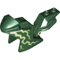Fairing, Motorcycle, Racing (Sport) Bike with White/Lime Lightning print Dark Green