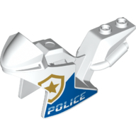 Fairing, Motorcycle, Racing (Sport) Bike with Gold Badge, Blue 'POLICE' print White