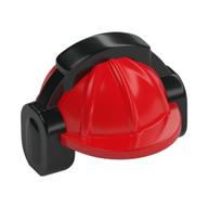 Helmet, Construction / Hard Hat, Black Ear Protector / Headphones Pattern Rot