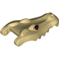 Animal Body Part, Alligator / Crocodile Head Upper Jaw in Tan with Red Eyes Print Beige