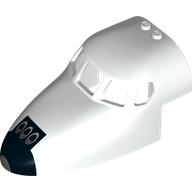 Aircraft Fuselage Curved Forward 6 × 10 Top with 5 Window Panes with Black Space Shuttle Nose Print Weiß