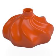 Duplo Cake Swirl Decoration with Top Stud Reddish Orange