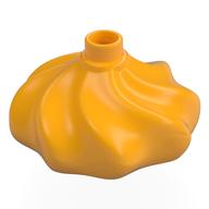 Duplo Cake Swirl Decoration with Top Stud Bright Light Orange