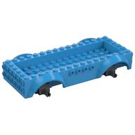Vehicle Base 8 × 16 with Wheel Arches, Front and Side Studs, and 4 × 14 Recessed Studded Section, 3 Holes, Dark Bluish Gray Wheel Clip Pins Dunkelazur