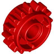 Technic Gear 16 Tooth with Clutch on Both Sides Red