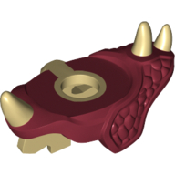 Minifig Neckwear Shoulder Pads with 3 Spikes and Spine with Dark Red Pads Print Dark Red