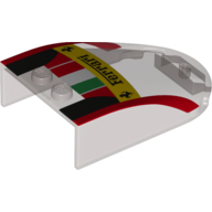 Windscreen 6 × 4 × 1 Curved with 'Ferrari', Italian Flag and Black and Red Print Trans-Brown