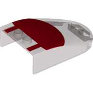 Windscreen 6 × 4 × 1 Curved with Red Roof print Trans-Brown