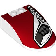 Windscreen 6 × 4 × 1 Curved with Headlights, Grill, Red Bodywork print Trans-Clear