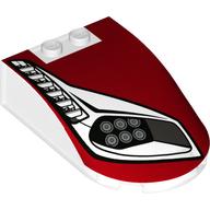 Windscreen 6 × 4 × 1 Curved with Headlights, Grill, Red Bodywork print Trans-Clear