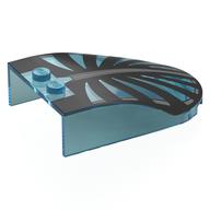Windscreen 6 × 4 × 1 Curved with Black Curved 'Rib-cage' Print Transparent-Hellblau
