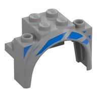 Wheel Arch, Mudguard 4 × 2 1/2 × 2 1/3 with Blue Stripes print Light Bluish Gray