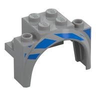Wheel Arch, Mudguard 4 × 2 1/2 × 2 1/3 with Blue Stripes print Hellblaugrau
